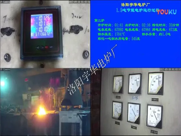 河南富鼎铸造吨中频炉二炉耗电量数据视频展示