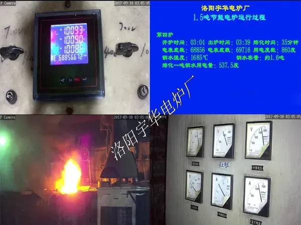 滨州铸造厂本站1.5吨中频电炉二炉铸造用电量完整版视频