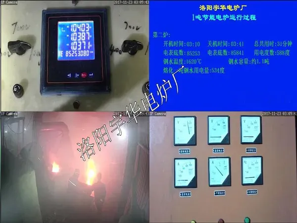 山东滨州铸造厂1.5T中频电炉四炉铸造加耗电量完整视频
